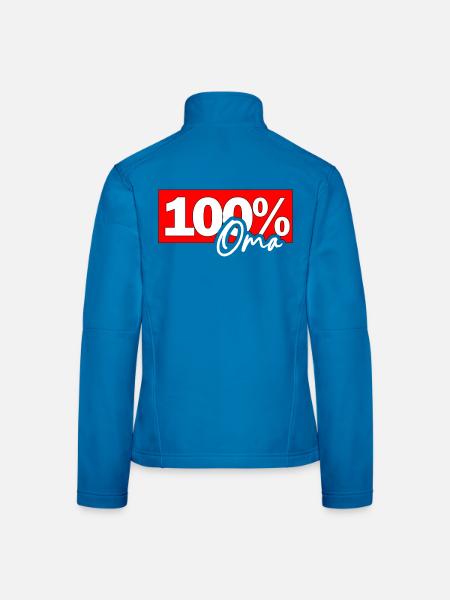 100% Oma - Frauen Softshelljacke - Lichtblau