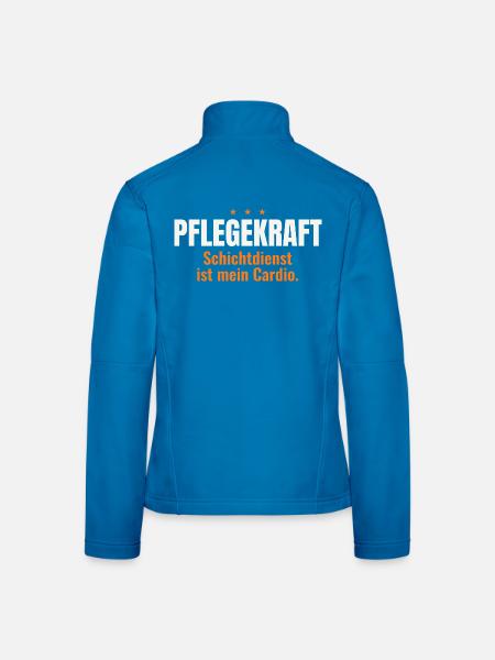 Pflegekraft – Schichtdienst ist mein Cardio - Frauen Softshelljacke - Lichtblau - Hinten