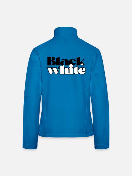 Schwarz-Weiß - Frauen Softshelljacke - Lichtblau - Hinten