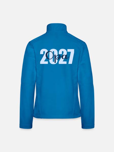 Baby  verkünden, Opa 2027 - Frauen Softshelljacke - Lichtblau - Hinten