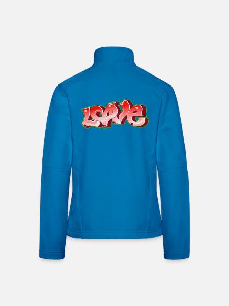 Love Graffiti Pink Neon - Frauen Softshelljacke - Lichtblau - Hinten