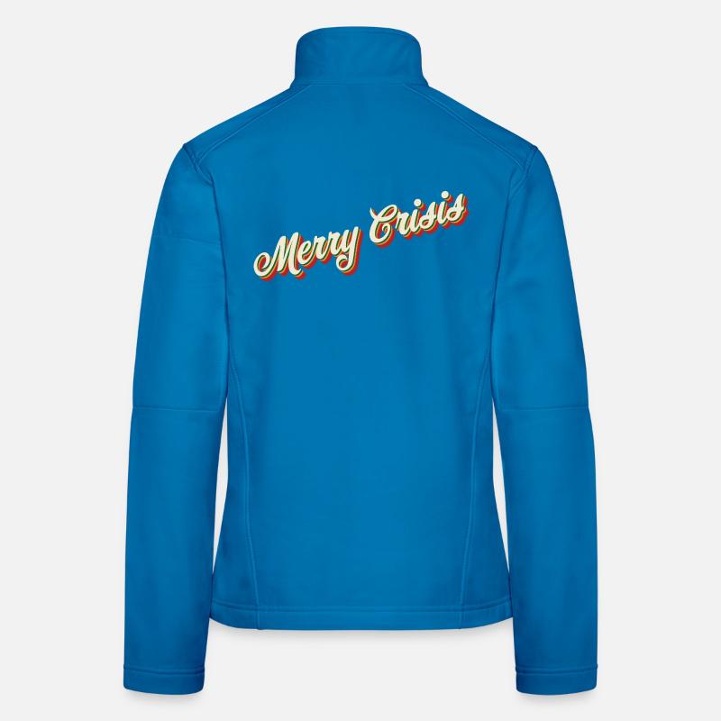 Merry Crisis Christmas Design - Women's Softshell Jacket - light blue