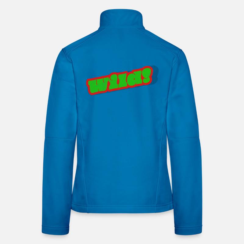 Graffiti Wortmarke Grün mit rotem Rand Frauen Softshelljacke