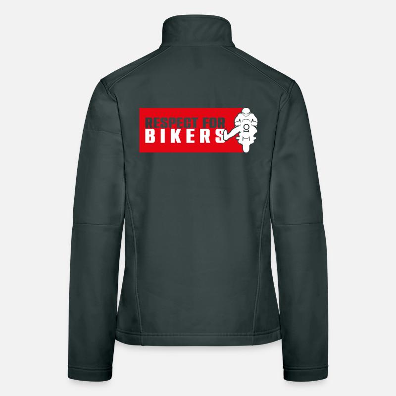 Respect Bikers on Red Background Women's Softshell Jacket