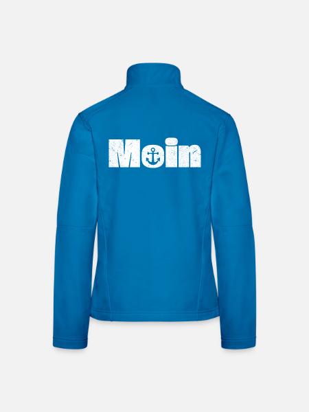 Moin mit Anker Design - Frauen Softshelljacke - Lichtblau - Hinten