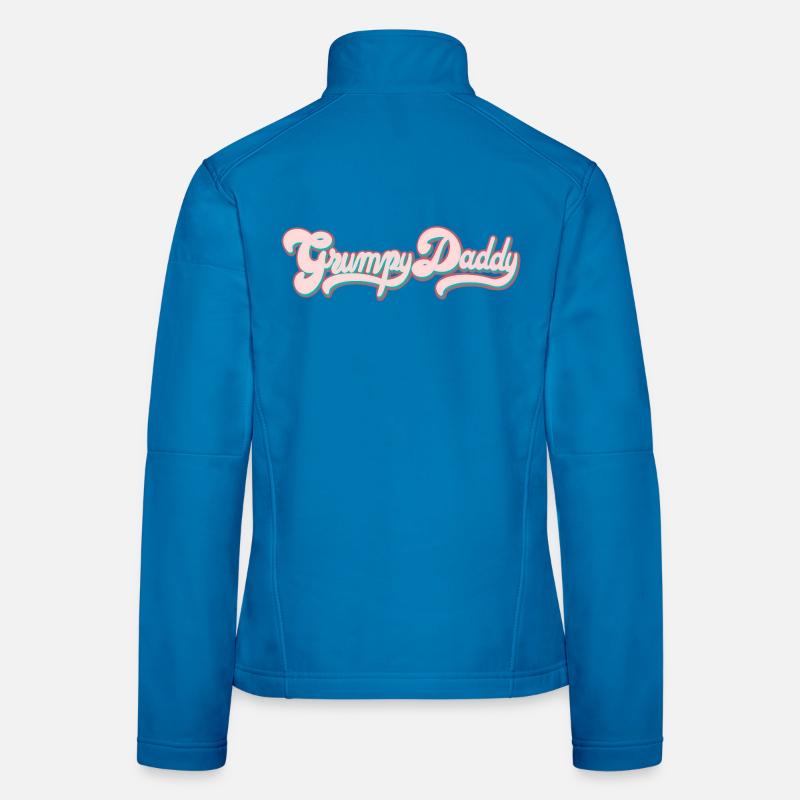 Grumpy Daddy Retro Script - Farbe "Sports Bra" - Frauen Softshelljacke - Lichtblau