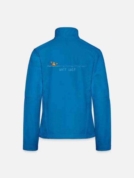 Watt Los Krabbe Maritim Nordsee Plattdeutsch  - Frauen Softshelljacke - Lichtblau - Hinten