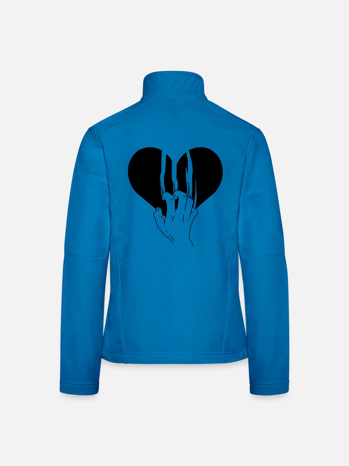 Gebrochenes Herz zerrissene Liebe - Frauen Softshelljacke - Lichtblau - Hinten
