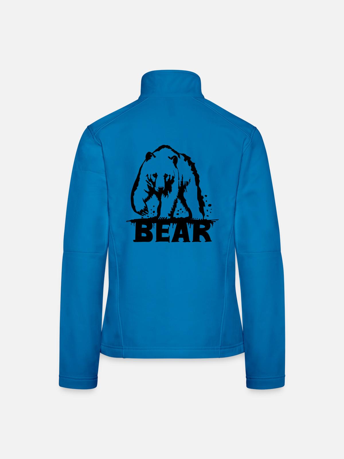 Bären-Pawing [Schwarz] - Frauen Softshelljacke - Lichtblau - Hinten