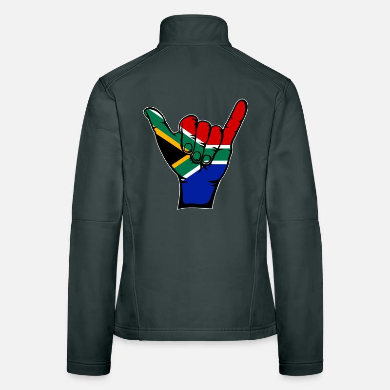 Drapeau de l’Afrique du Sud Symbole de surf Veste en tissu softshell Femme