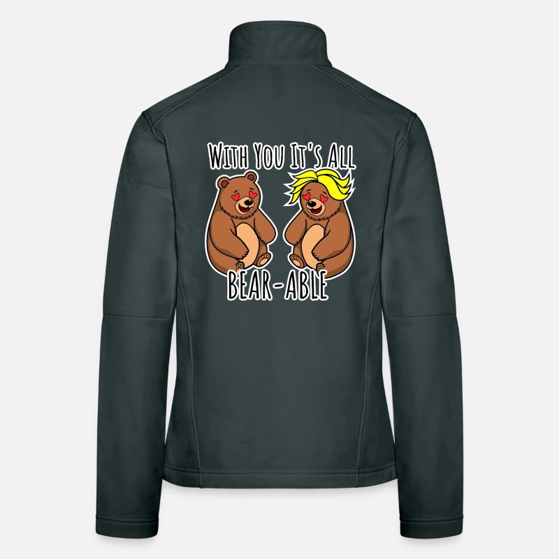 Les ours s’aiment ! Tout est supportable ! Veste en tissu softshell Femme