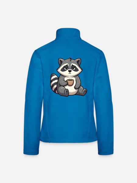 Waschbär Waschbären Waldtier lustiger Waschbär - Frauen Softshelljacke - Lichtblau - Hinten
