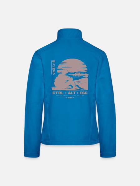 Neue Horizonte: CTRL ALT ESC Retro-Szene - Frauen Softshelljacke - Lichtblau - Hinten