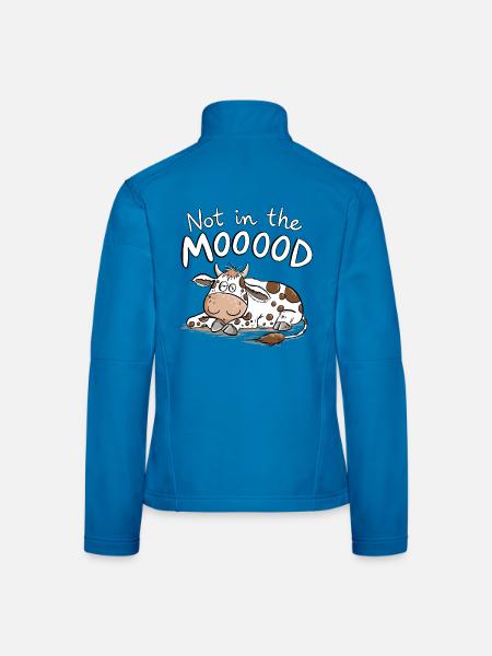 Not In The MOOOOD Kuh Wortspiel Tierhumor - Frauen Softshelljacke - Lichtblau - Hinten