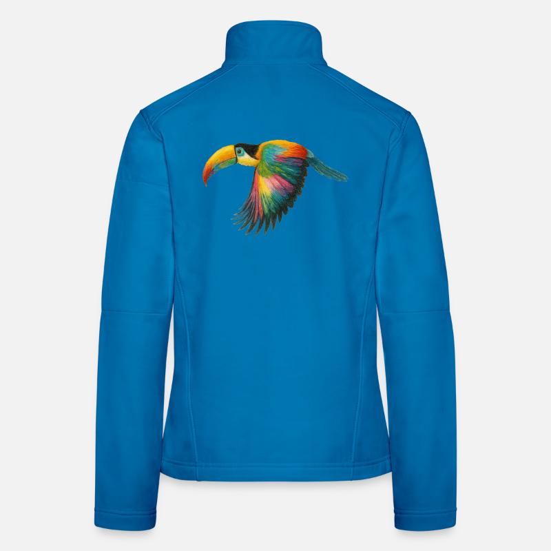 Rainbow Parrot Pattern Women's Softshell Jacket