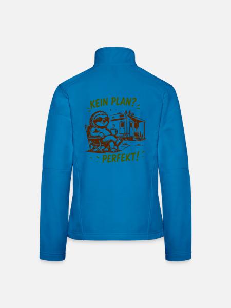 Kein Plan? Perfekt Sloth Camping - Frauen Softshelljacke - Lichtblau