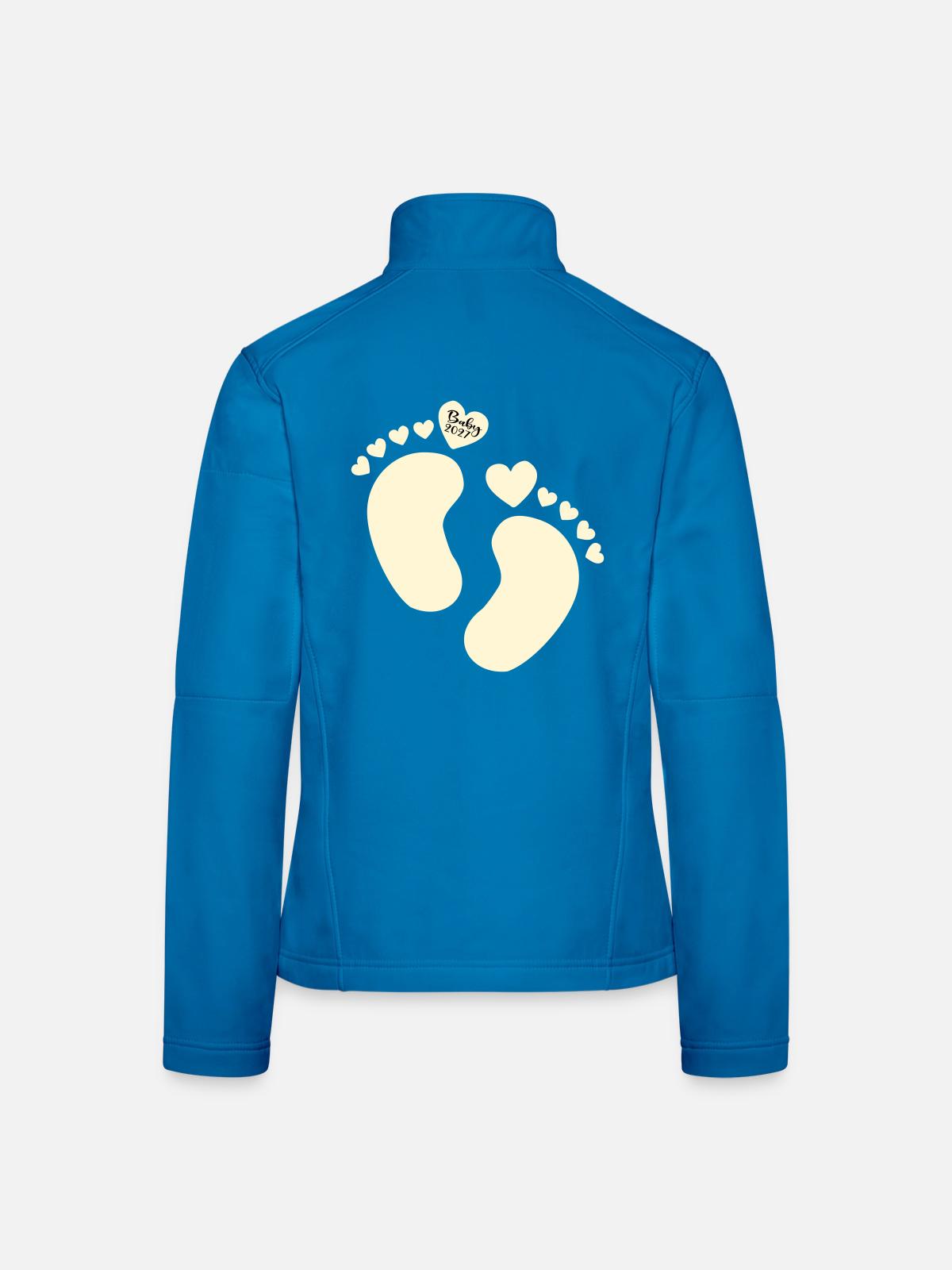 Geburt 2027 Babyfüße - Frauen Softshelljacke - Lichtblau - Hinten