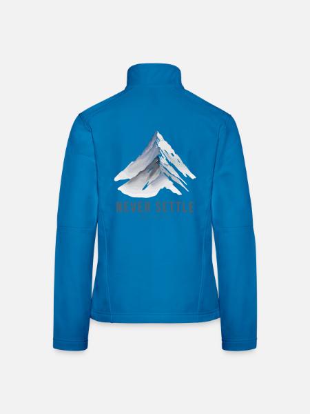 Niemals zufrieden sein - Frauen Softshelljacke - Lichtblau