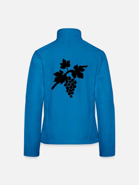 Wein Weinrebe schwarz Geschenk Weintrinker  - Frauen Softshelljacke - Lichtblau - Hinten
