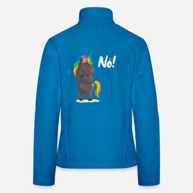 Verärgerter Regenbogen-Pony mit Witz - Frauen Softshelljacke - Lichtblau