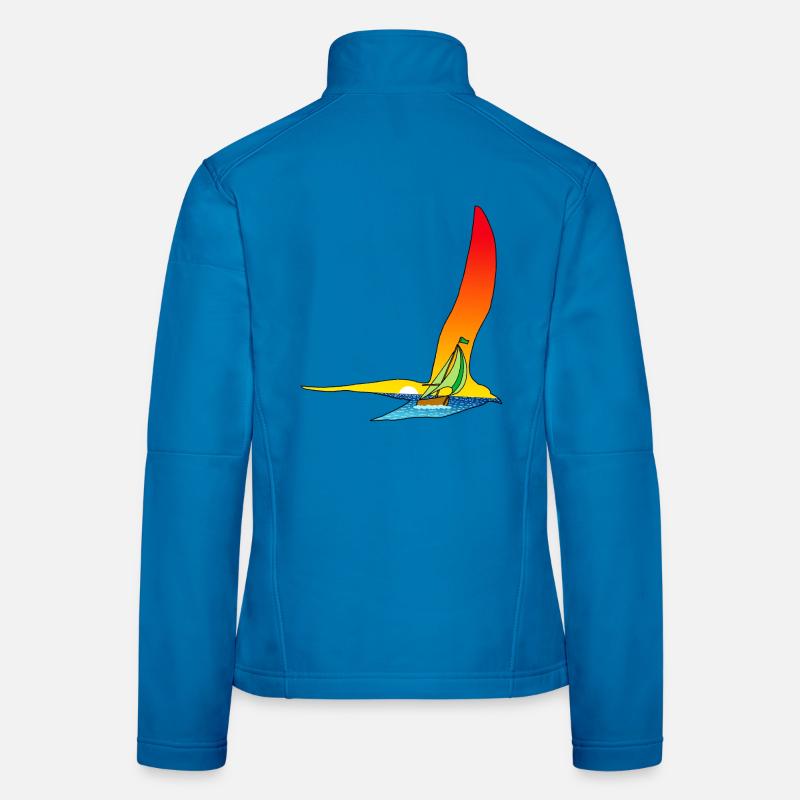 Reise eines Vogels und eines Bootes Frauen Softshelljacke