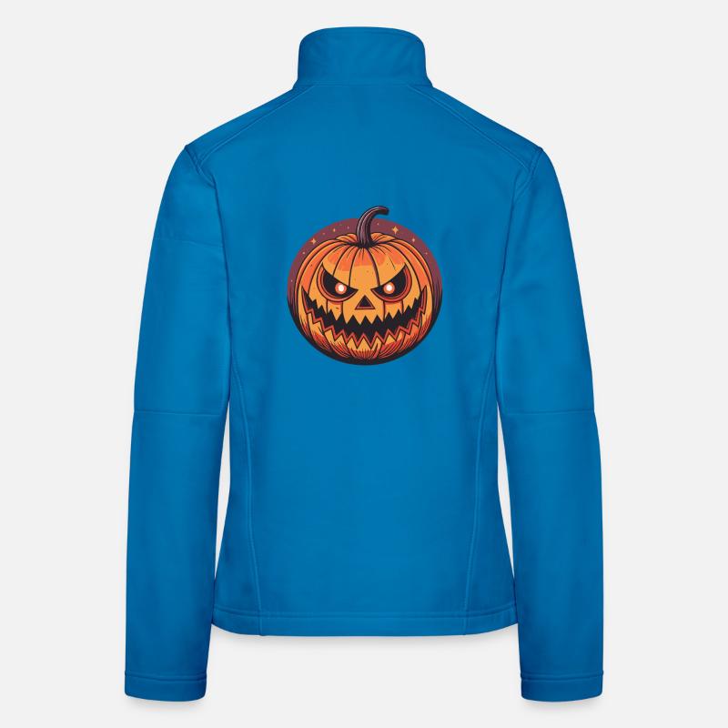 Scary Jack O Lantern Pumpkin Women's Softshell Jacket