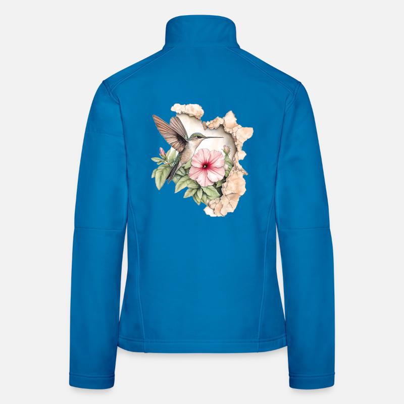 Colibri avec fleur Veste en tissu softshell Femme