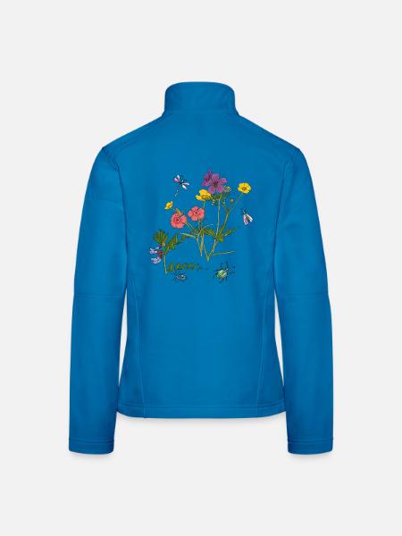 Blumenwiese - Frauen Softshelljacke - Lichtblau - Hinten