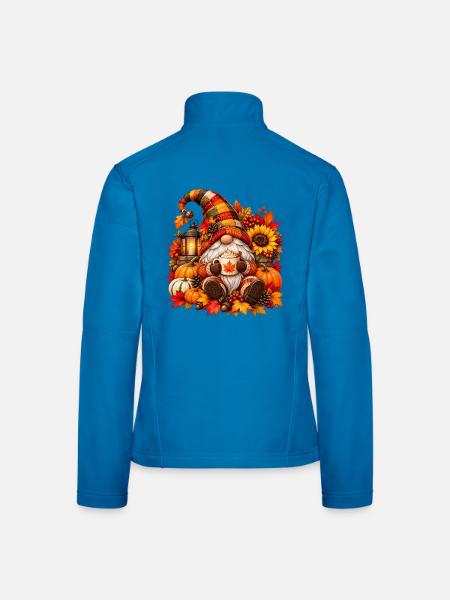 Herbst-Gnom-Cozy Cup-Szene - Frauen Softshelljacke - Lichtblau - Hinten