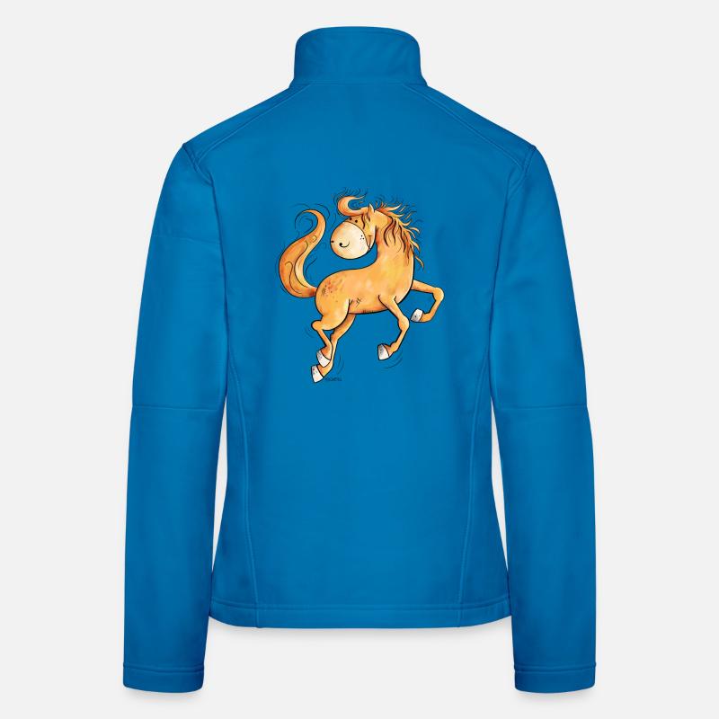 Wild horse in flowing mane I Comic - Women's Softshell Jacket - light blue