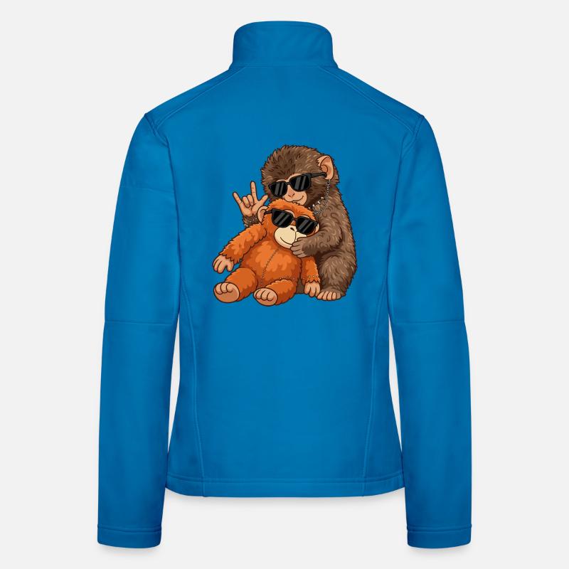 Monkey Punch Rock Music Funny Gift - Women's Softshell Jacket - light blue