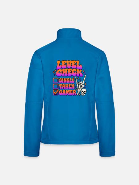 Level Check Gamer Humor für Gaming Fans - Frauen Softshelljacke - Lichtblau - Hinten