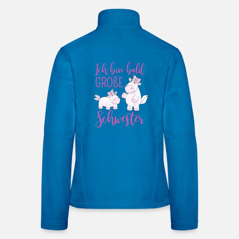 Ich bin bald große Schwester Einhorn - Frauen Softshelljacke - Lichtblau