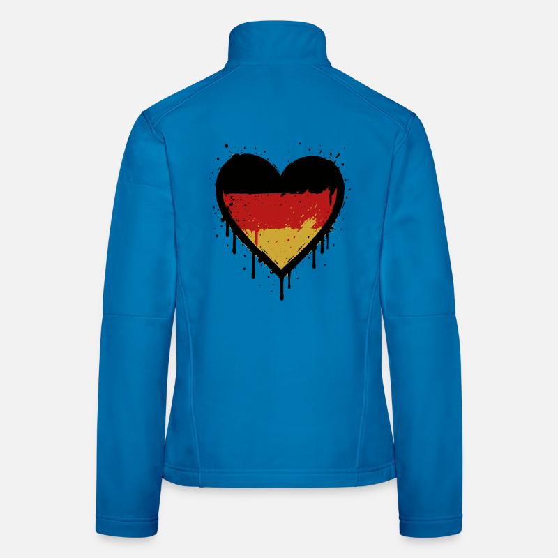 Germany Heart – Grunge Flag Design - Women's Softshell Jacket - light blue