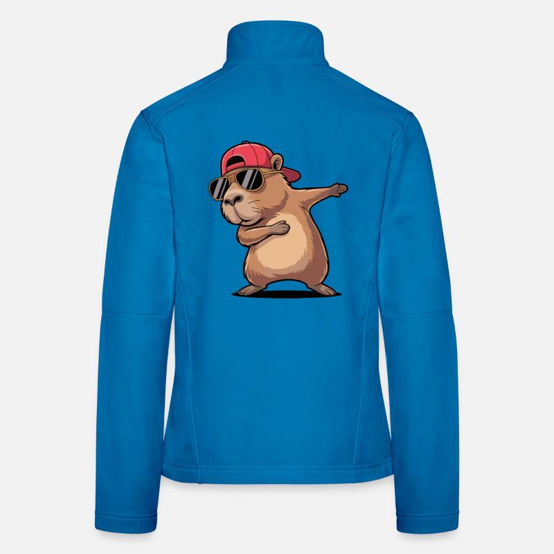 Cooles Capybara-Dabbing Frauen Softshelljacke