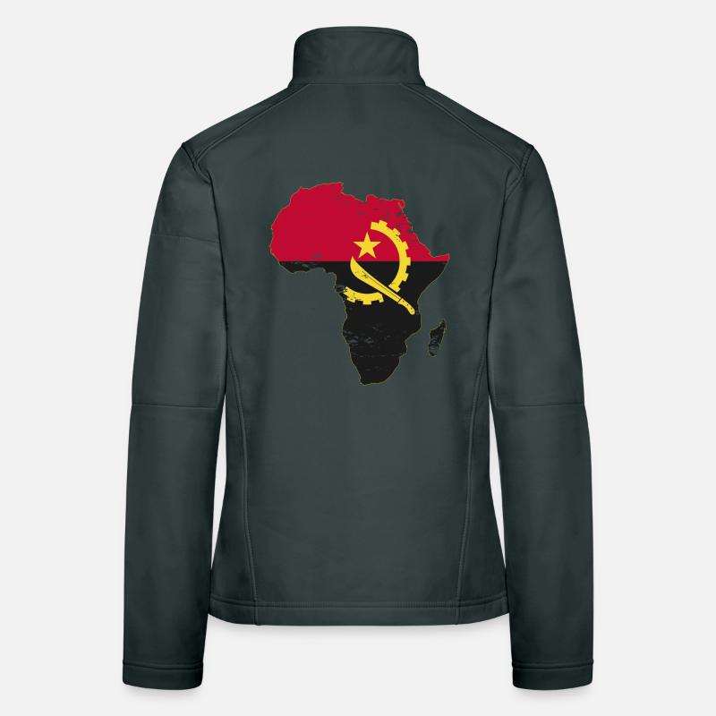 Drapeau de l’Angola Afrique Veste en tissu softshell Femme