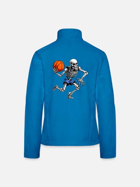 Skelette Basketballer / Basketball Skelett - Frauen Softshelljacke - Lichtblau - Hinten