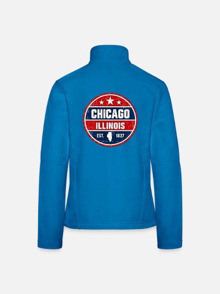 Chicago - Illinois - 1837 - United States  America - Frauen Softshelljacke - Lichtblau - Hinten
