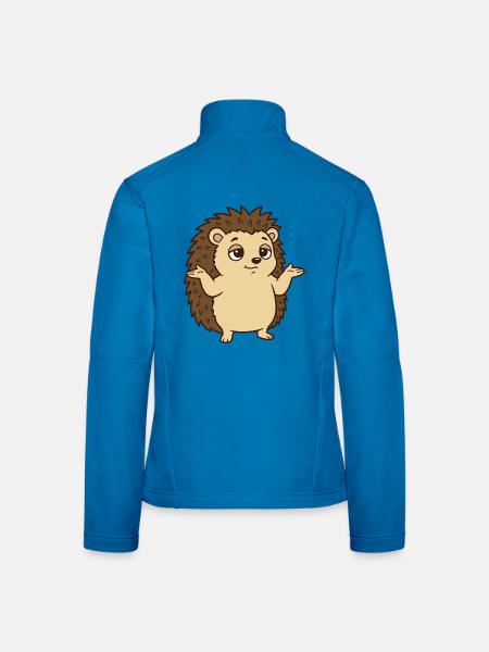 Igel Schulterzucken - Frauen Softshelljacke - Lichtblau - Hinten