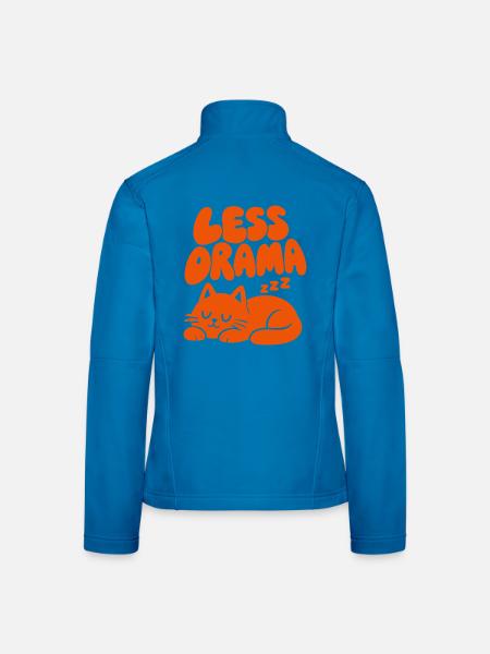 Less Drama – Entspannte Katze - Frauen Softshelljacke - Lichtblau - Hinten