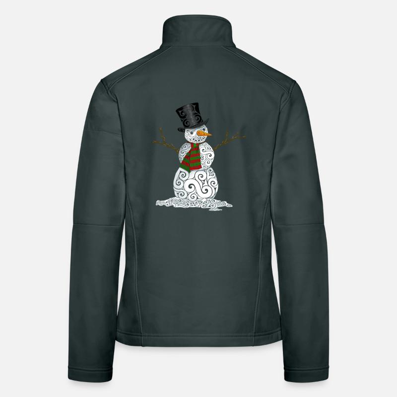 Glücklicher wirbelnder Schneemann Frauen Softshelljacke