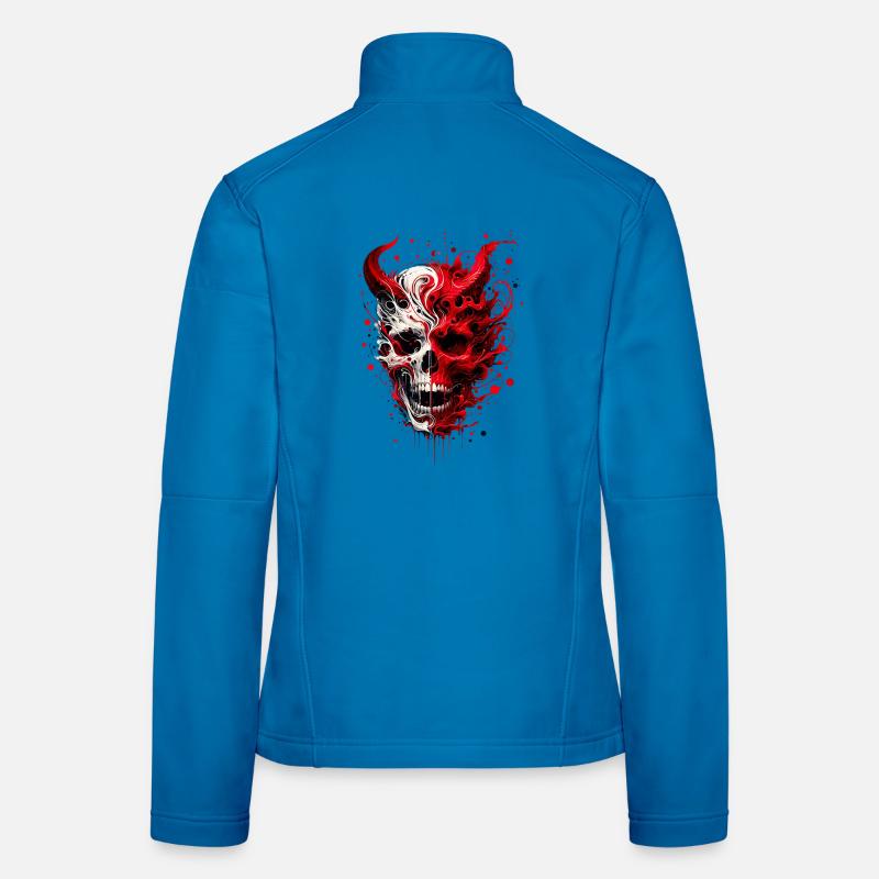 Infernal Skull Artwork Skull Meets Devil Women's Softshell Jacket