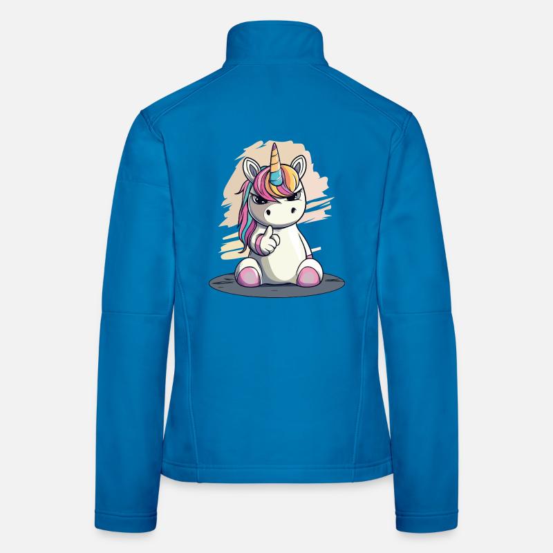 Licorne effrontée avec index – Mignon et cool Veste en tissu softshell Femme