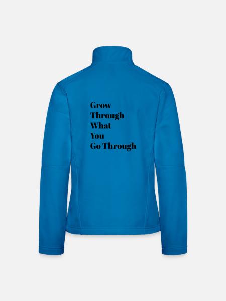 Motivationszitat: Wachse durch das, was du durchmachst, - Frauen Softshelljacke - Lichtblau - Hinten