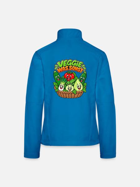 Veggie Was Sonst Gemüse - Frauen Softshelljacke - Lichtblau - Hinten