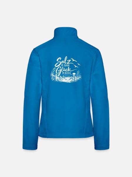 Salz im Haar Glück im Herzen - Frauen Softshelljacke - Lichtblau - Hinten