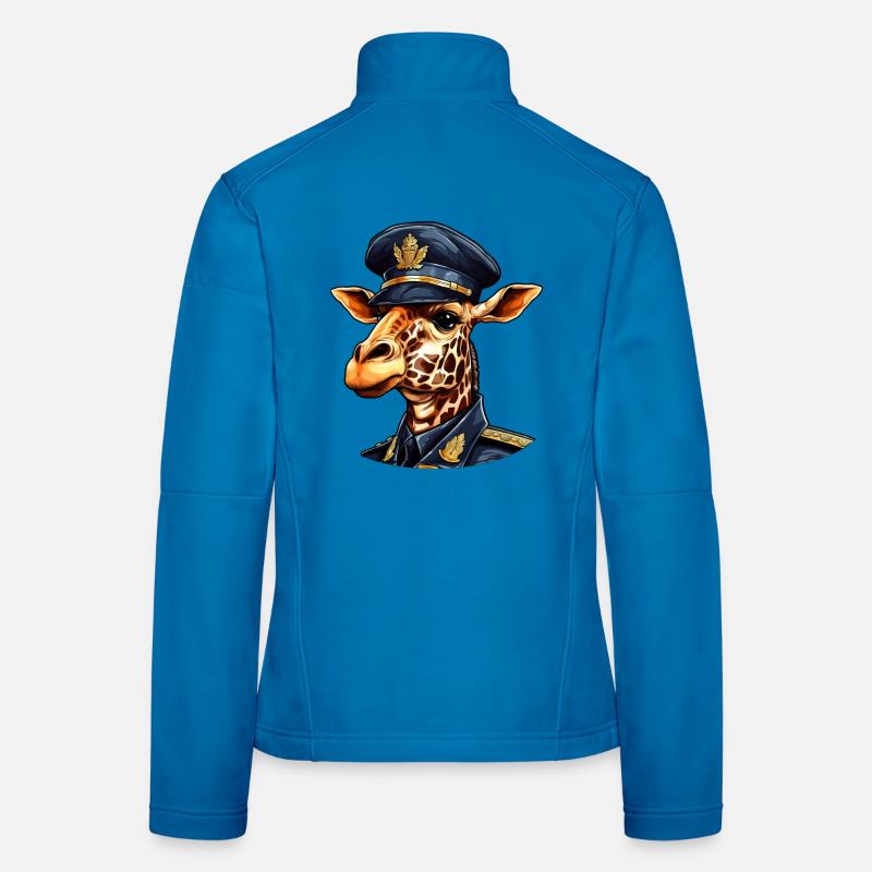 Giraffe Policeman Women's Softshell Jacket