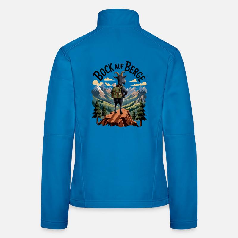 Bock on mountains mountain goat with backpack Women's Softshell Jacket