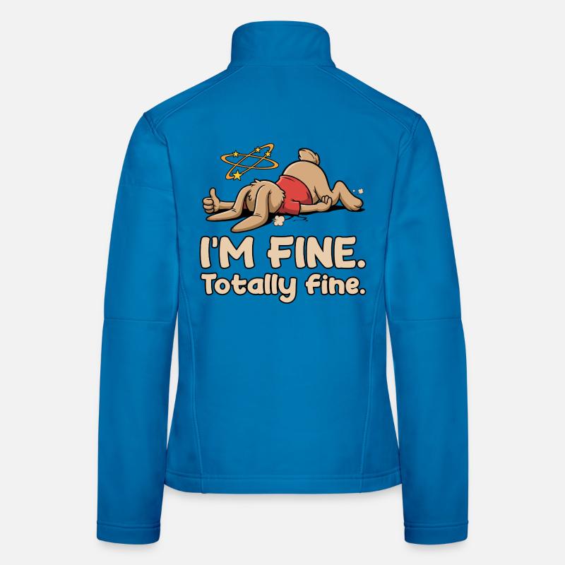 Exhausted rabbit with sarcastic saying Women's Softshell Jacket