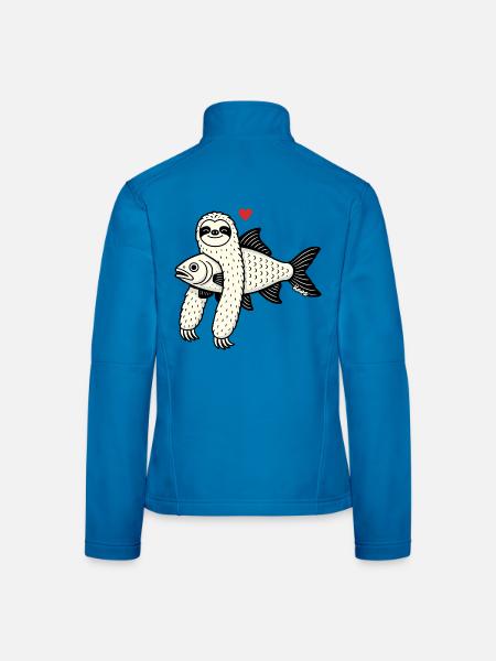 Herzhaftes Sloth-Fisch Duo - Frauen Softshelljacke - Lichtblau - Hinten